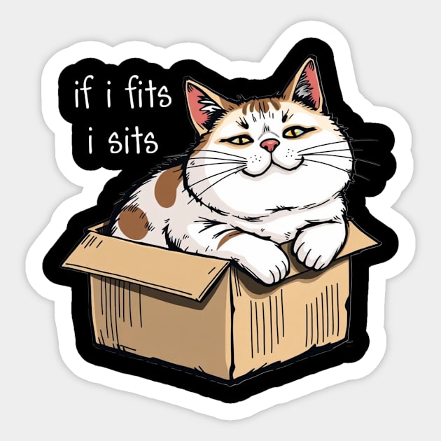 Fat Cat in a Box Sticker by Pete the Cat Guy